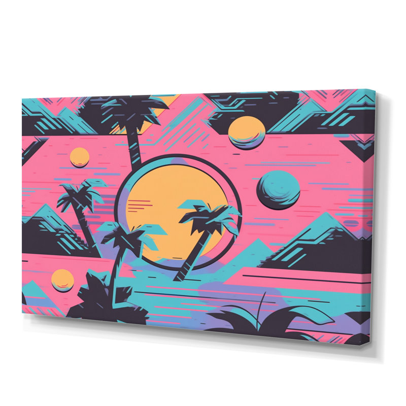 80 "S Palm Tree Pop Art 80", impression sur toile, H 12 po x l 20 po x P 1 po