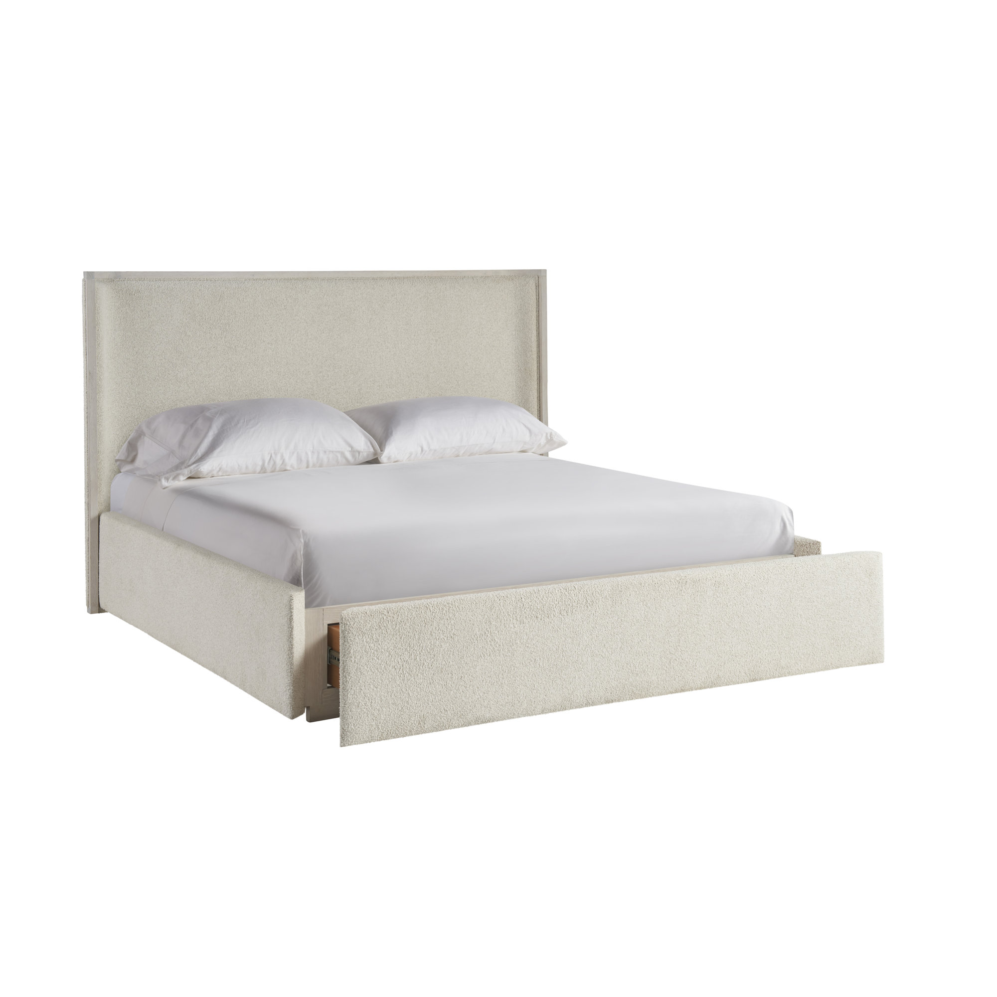Caterina Upholstered Storage Bed, King, White Oak/Sheldon Ivory