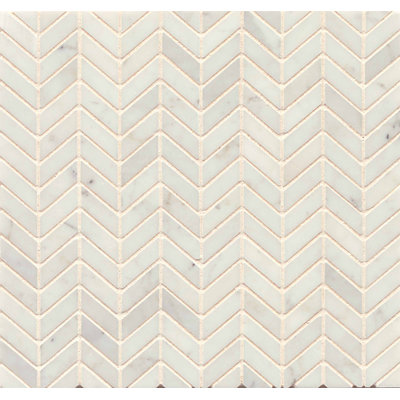Carreau de mosaïque en marbre à chevrons 1 po x 1 po