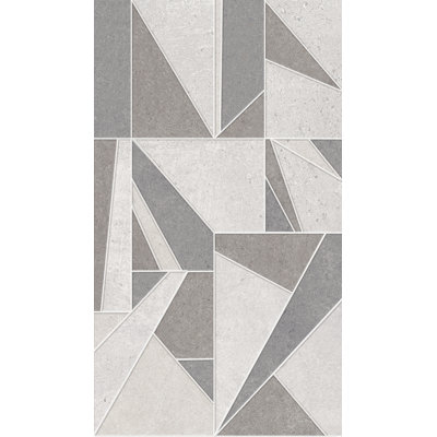 Sculpted Geo Grid Grey Wall Mural
