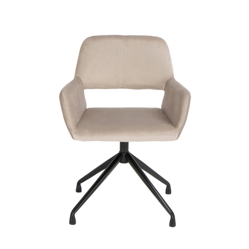 Chaise de bureau pivotante en velours, Beige