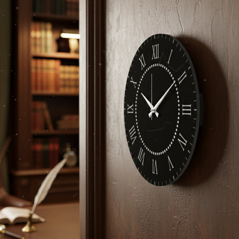 Metal Round Roman Numerals Wall Clock