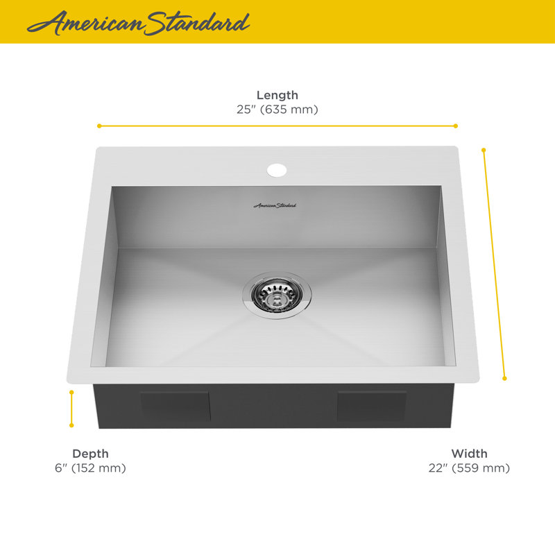 Évier de cuisine encastrable l 25 po x l 22 po Edgewater