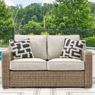 Danny Outdoor Loveseat With Cushion by Beachcrest Home