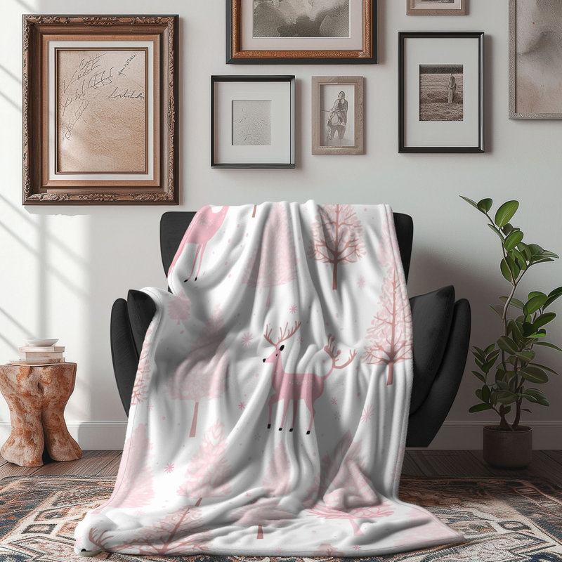 Couverture rose de qualité supérieure 1 pièce, L 50 po x L 60 po