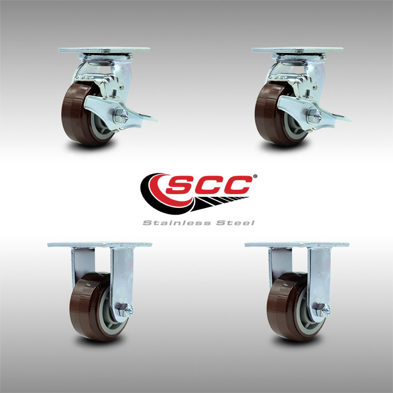 4 Piece Polyurethane Caster Set
