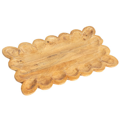 Plateau festonné en bois de manguier