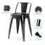 Chaise d’appoint empilable en métal à lattes en métal noir Kantor