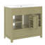 Meuble-lavabo multifonctionnel vert 36 po avec lavabo, bois massif et bois aggloméré
