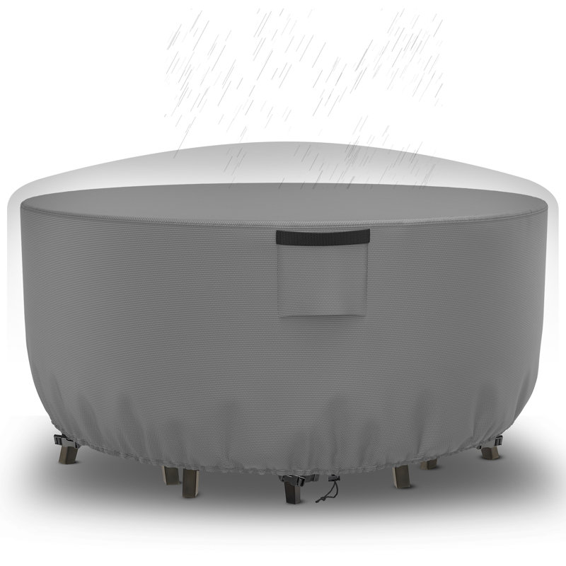Housse de table ronde résistante et imperméable, Gris