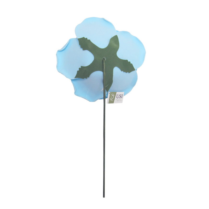 Grande tige rose en mousse, H 8 po x l 8 po x 4,25 po, Bleu clair