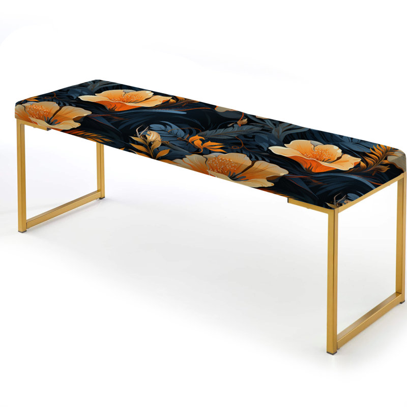 Tropical Tropical Twilight - motif tropical - banc rembourré doré