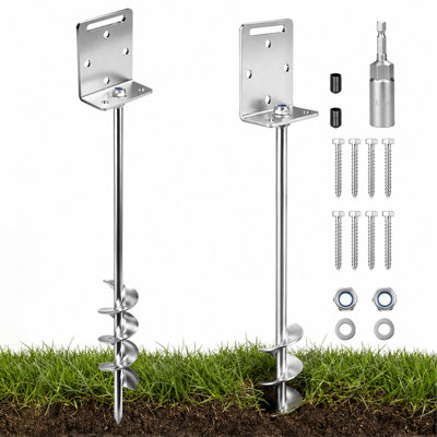 2-pack Heavy-duty Screw-In Ground Anchors 18" Spiral Ground Stakes Suitable for Tent, Trampoline, Gazebo, Carport Stakes High Wind Tent Stakes for Outdoor Canopy, Swing Set, Trap Anchor, for, Camping, RV, and Commercial Use