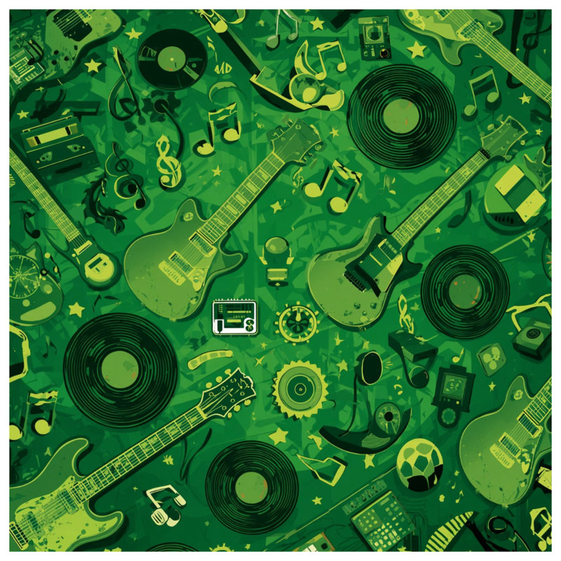 Coussins verts Green Musical Instruments, 14 X 14 pouces