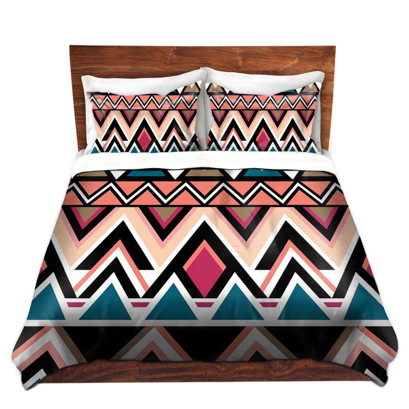 Ensemble de housse de couette mountain native tribal, 1 housse de couette grand + 2 taies standards