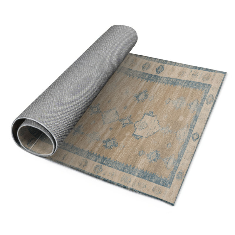 Tapis d'intérieur et d'extérieur surteint beige, Rectangle 5 pi x 7 pi