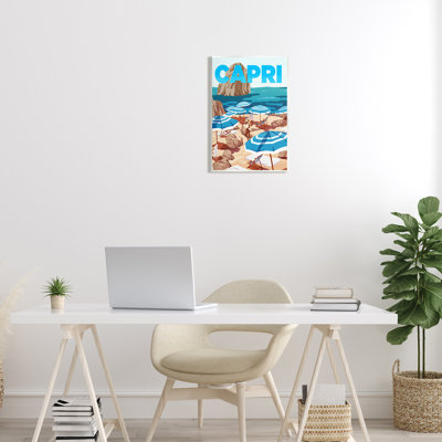 «Capri Italian Summer Beach Island», art mural par Ziwei Li