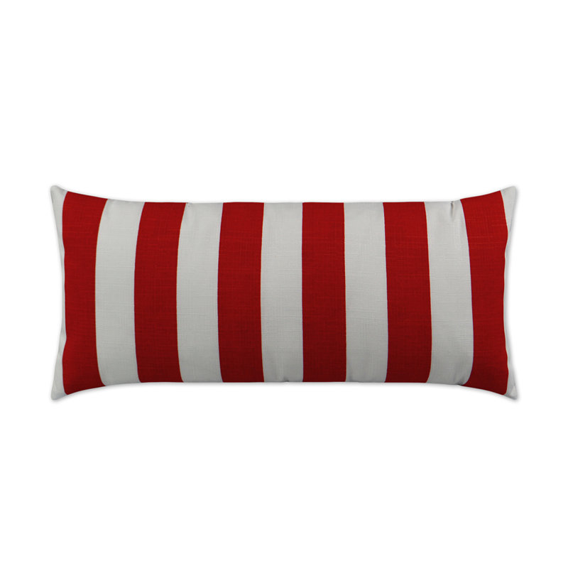 Classics Striped Outdoor Reversible Throw Pillow, Red