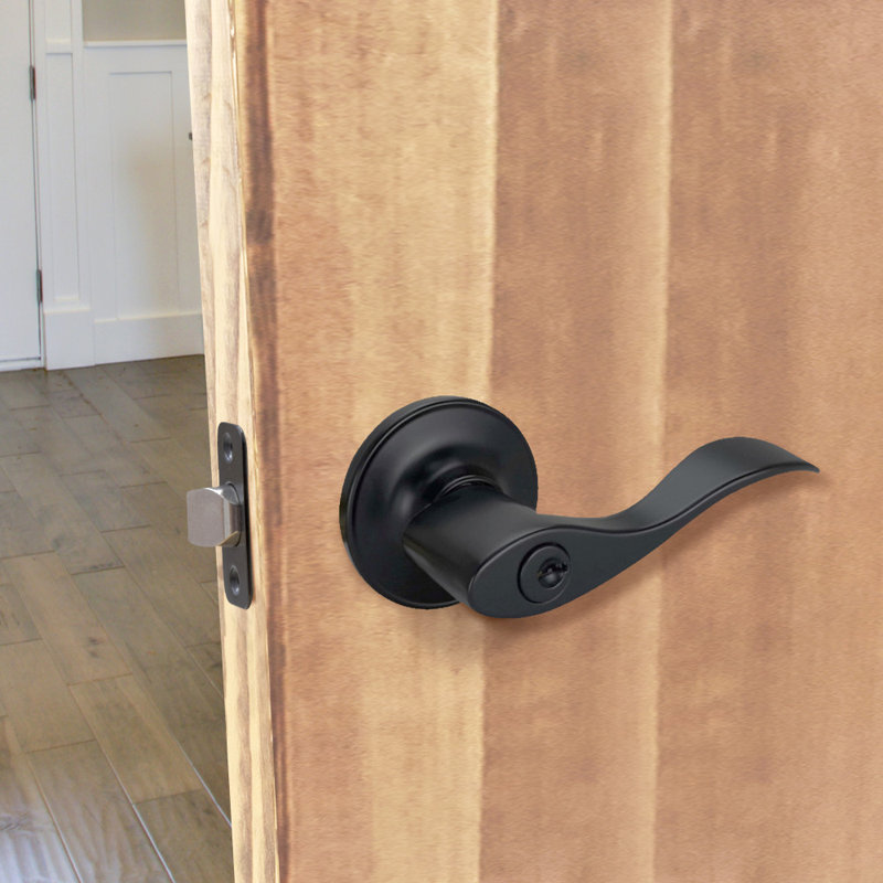 Springdale Keyed Entry Door Lever, Matte Black, Universal/Reversible