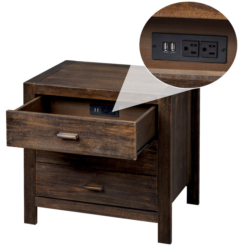 Table de chevet en bois massif Araia