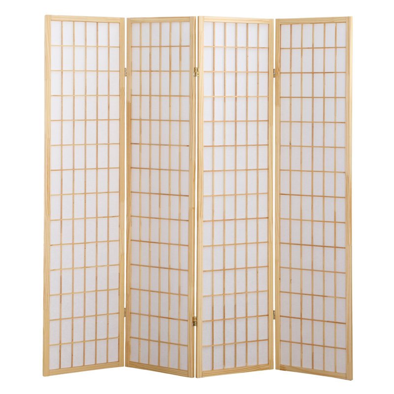 Paravent pliant 4 panneaux Shoji, Naturel
