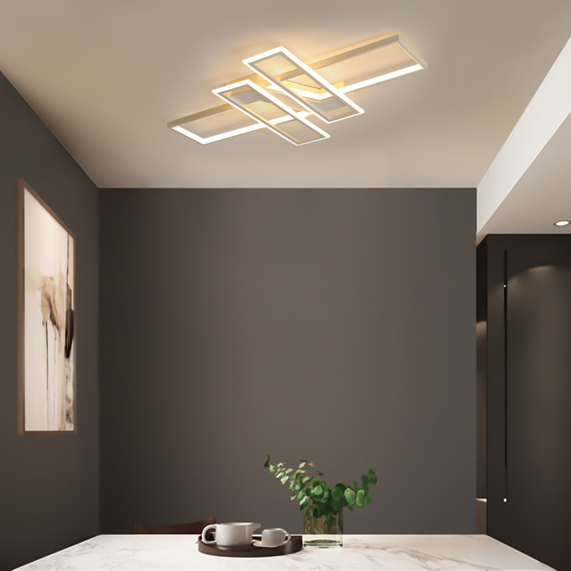 23.6 x 35.4" Modern LED Flush Mount Ceiling Light White