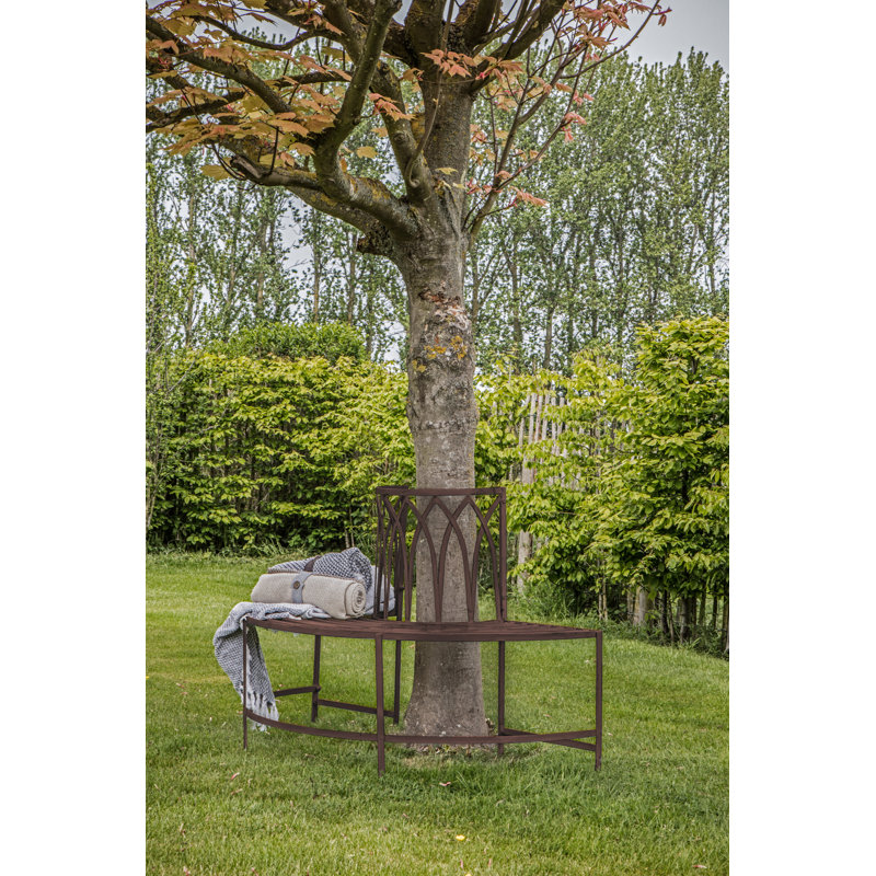 Lilwenn Metal Outdoor Bench, Ember