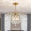 Lustre en fer doré et cristal à 6 lumières de 50 cm (19,7 po) avec chaîne réglable pour salle à manger, salon et entrée-478399523