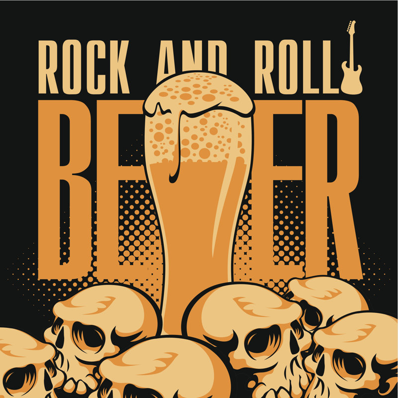 "Guerina Beer And Rock 'N' Roll On Canvas" par Paseven, impression, L 12 po x H 12 po