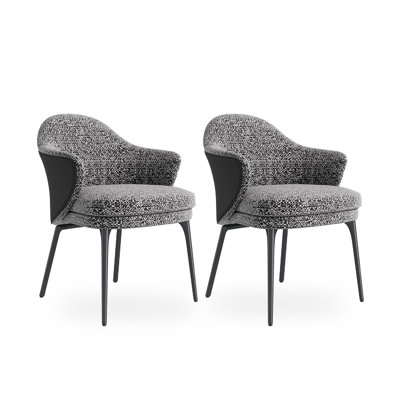Chaise de salle à manger moderne et simple en tissu de coton et lin