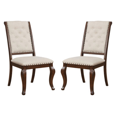 Set Of 2 Fabric Upholstered Dining Chairs