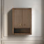 Armoire de rangement de salle de bain murale 24 po avec 2 portes, tablette réglable et tablette ouverte-123398541-123123719