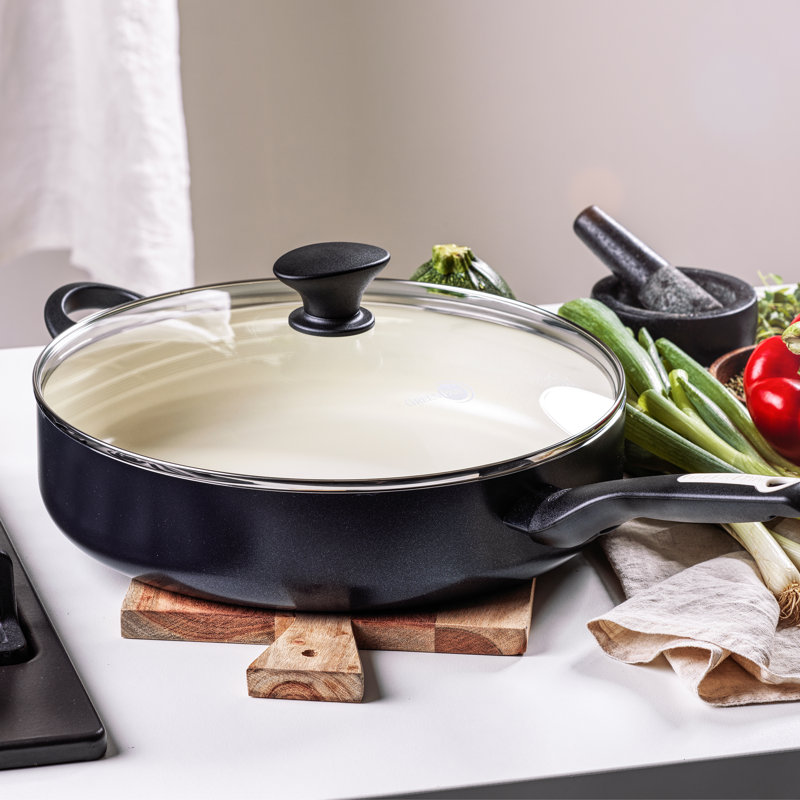 GreenPan Rio Healthy Ceramic Nonstick 5Qt Saute Pan with Lid, Turquoise