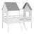 Low Loft Wood House Bed With Two Side Windows-1642704935