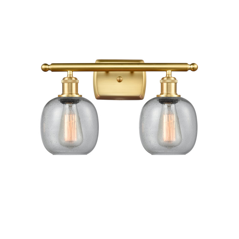 Éclairage de salle de bain à intensité variable 2 lumières Carlucci, Ampoule DEL 6 watts Vinage, Transparence craquelée