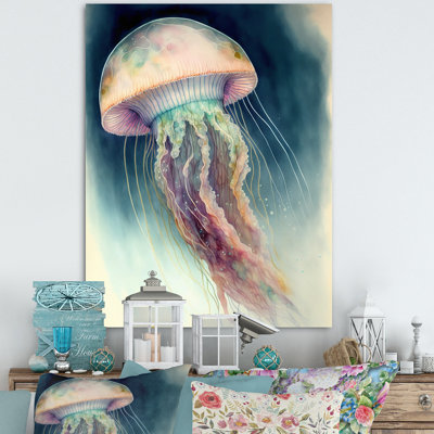 «Colorful Deepsea Jellyfish II», reproduction sur toile