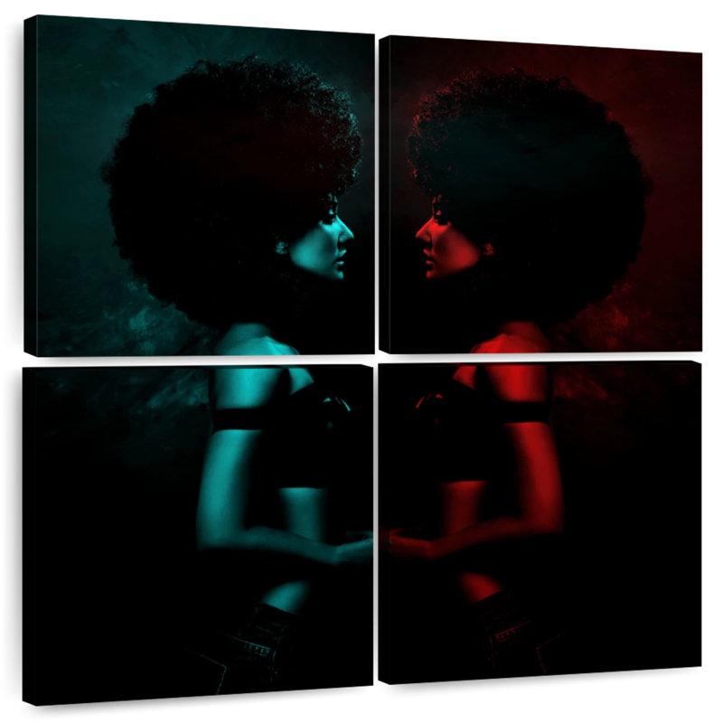 Portrait de femme Leisha Afro, H 18 po x l 18 po