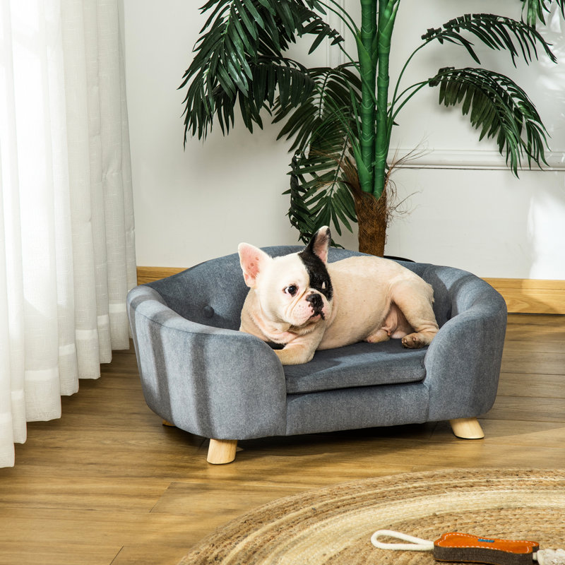 Lit pour animal miniature - gris, amovible, lavable. Coussin amovible confortable pour animaux de compagnie