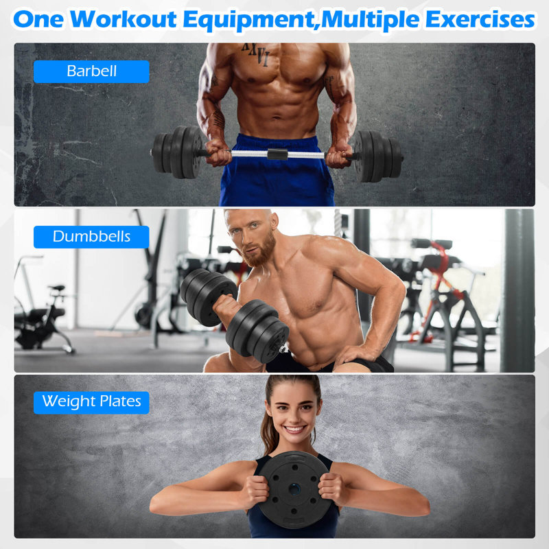 66 LB Dumbbell Weight Set Fitness 16 Adjustable Plates Workout - Image 5