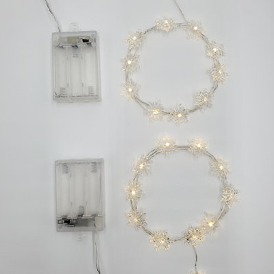 Battery Operated LED Fairy String Lights with Snowflakes