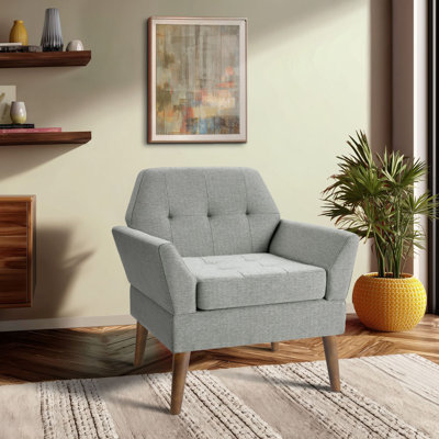 Fauteuil rembourré de 31 po de largeur Newtin, fauteuil d'appoint Mid-Century