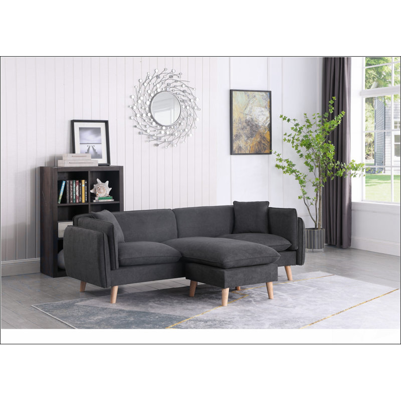 Canapé modulaire en tissu gris foncé Brayden