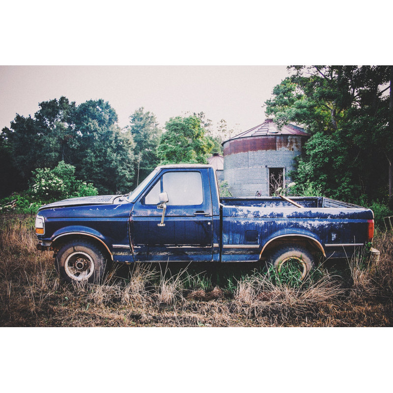 An Old Blue Rusty Truck by Fander09 - Wrapped Canvas Print, 61cm H x 91cm W x 3.8cm D