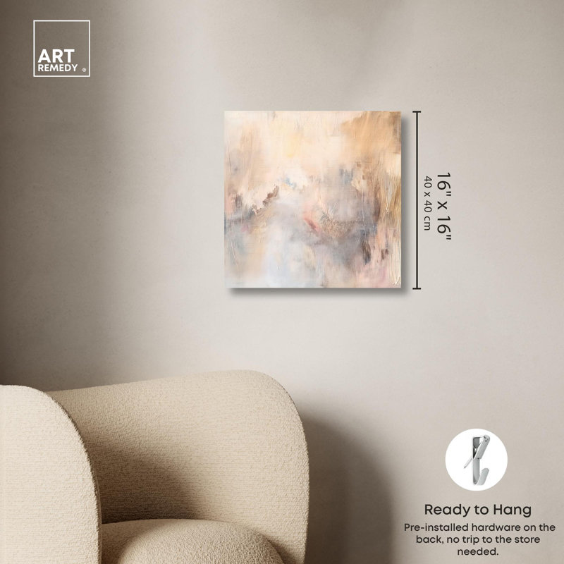 Smeared Codex II 16" x 16" Gallery Wrapped Canvas Abstract Art