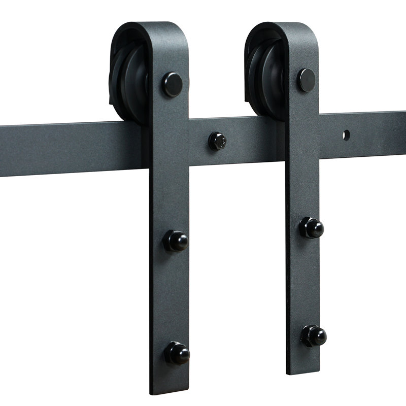 10FT Black Carbon Steel Sliding Barn Door Hardware Kit
