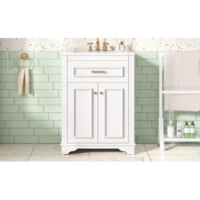 Meuble-lavabo 24 po avec lavabo en céramique