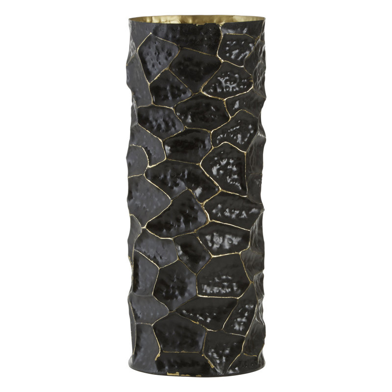 Anyelo Stainless Steel Table Vase, 34cm H x 13cm W x 13cm D, Black/Gold