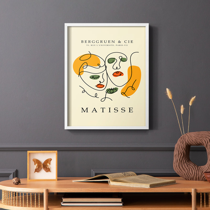 Matisse Lxxxx, reproduction encadrée - bois massif, Blanc, H 10 po x l 8 po