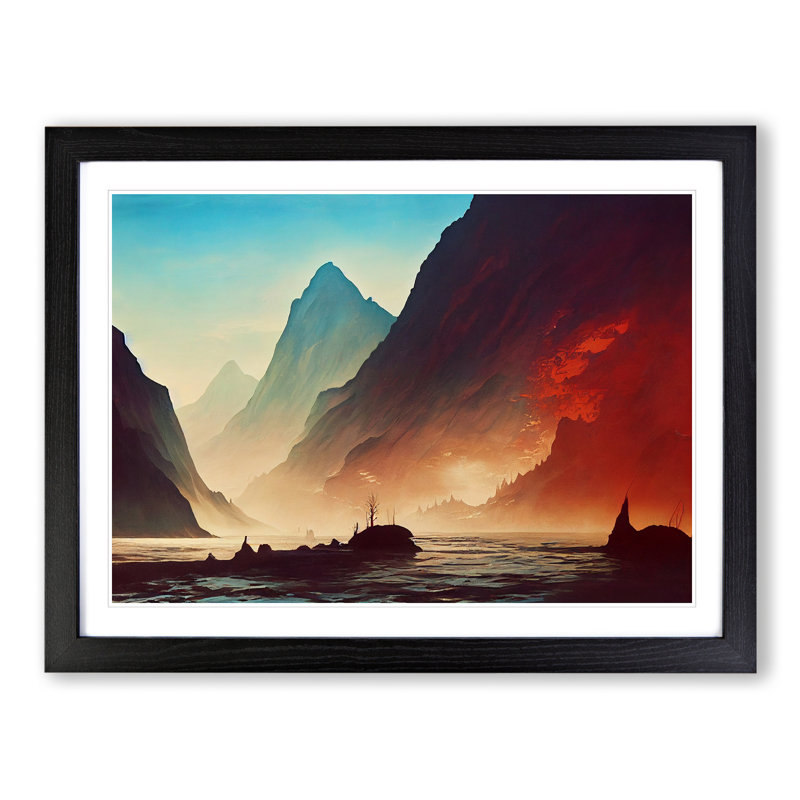 Mountain River Vol.2 - Framed Print, Black Framed, 46cm H x 64cm W x 2cm D
