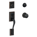 Addison Handleset with Double Cylinder Deadbolt and Georgian Door and Rosette